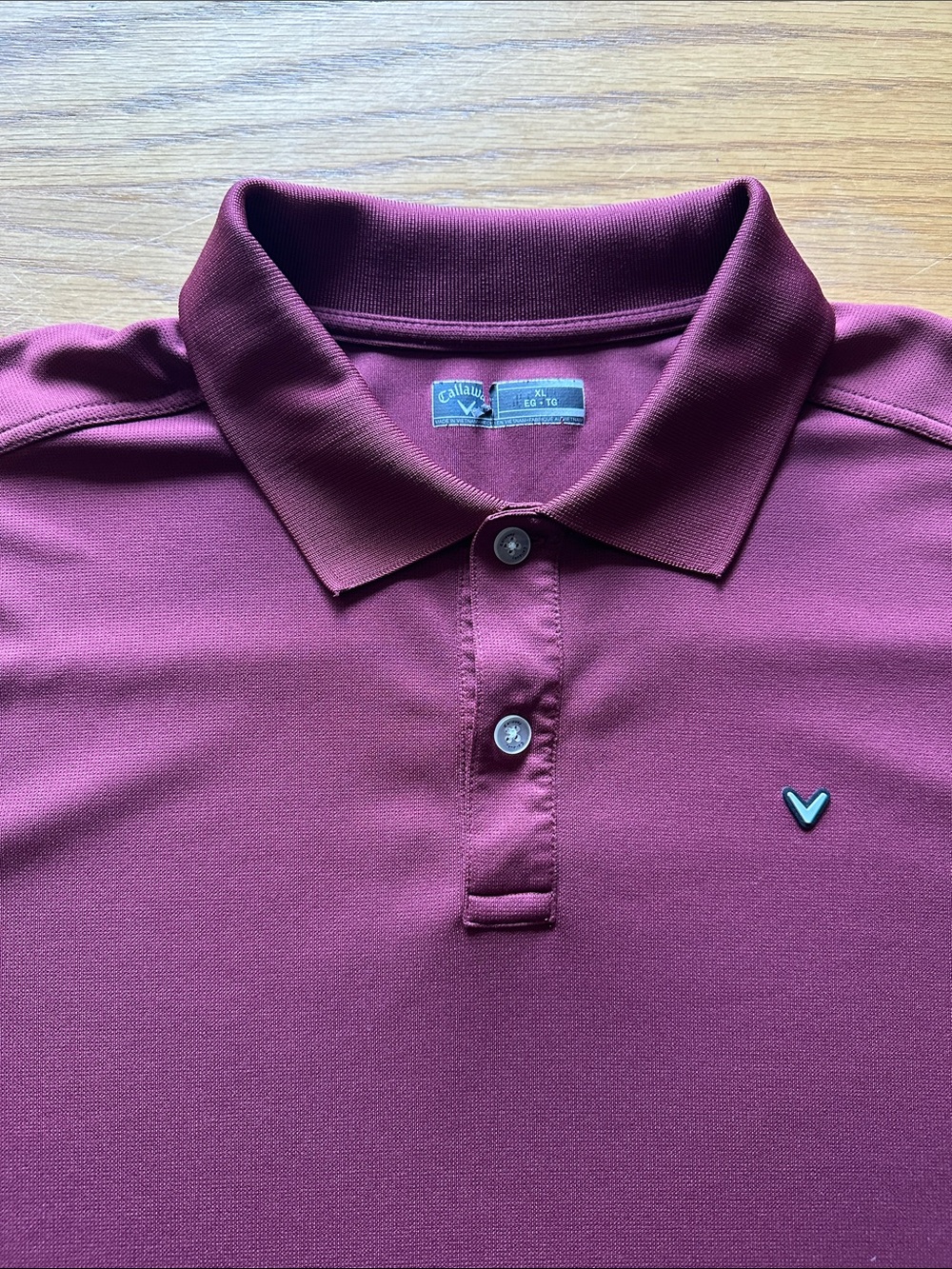 Callaway Men's Burgundy Polo with Chest Logo